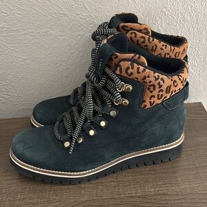 Cole Haan Women's Zerogrand Explorer Hiking Boot Waterproof Black Leopard SZ 7B
